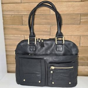 Elegant Black Great American Leather Bag